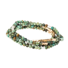 Load image into Gallery viewer, Bracelet Stone Wrap Turq S/G
