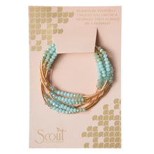 Load image into Gallery viewer, Bracelet Wrap Turq Combo/Gold
