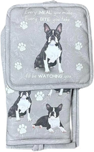 Oven Mitt Set Boston Terrier 3 Piece Kitchen Set