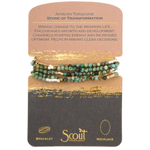 Load image into Gallery viewer, Bracelet Stone Wrap Turq S/G
