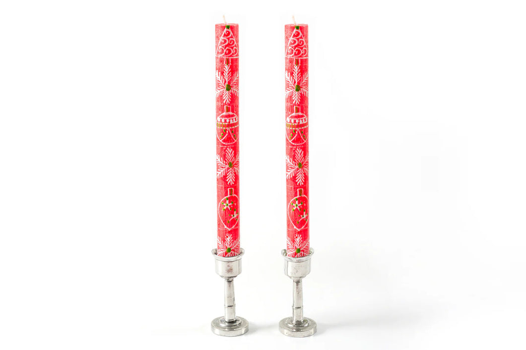 Taper Candles Pair Christmas