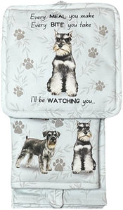 Oven Mitt Set 3 Piece Kitchen Set Schnauzer
