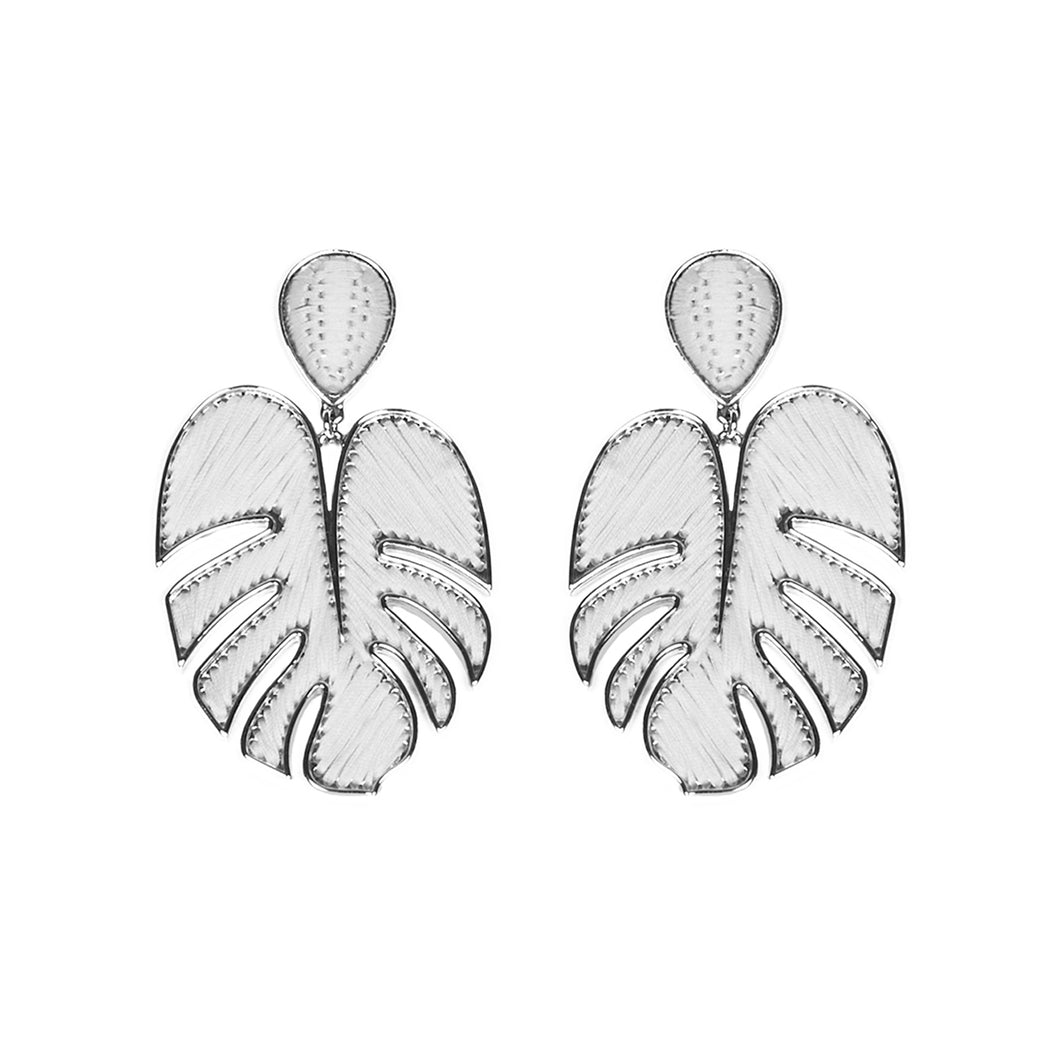Palmer Drop Earrings White Silver