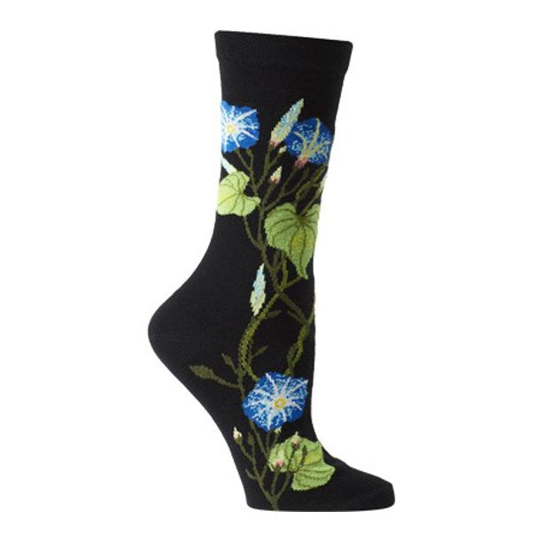 Garden Morning Glory Sock- Black