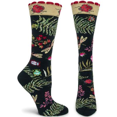 Ladybug Garden Sock- Black